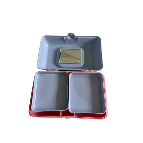 CABOODLES PInk Blue Stay Retro Edition Makeup Cosmetic Travel Case - Picture 4 of 10